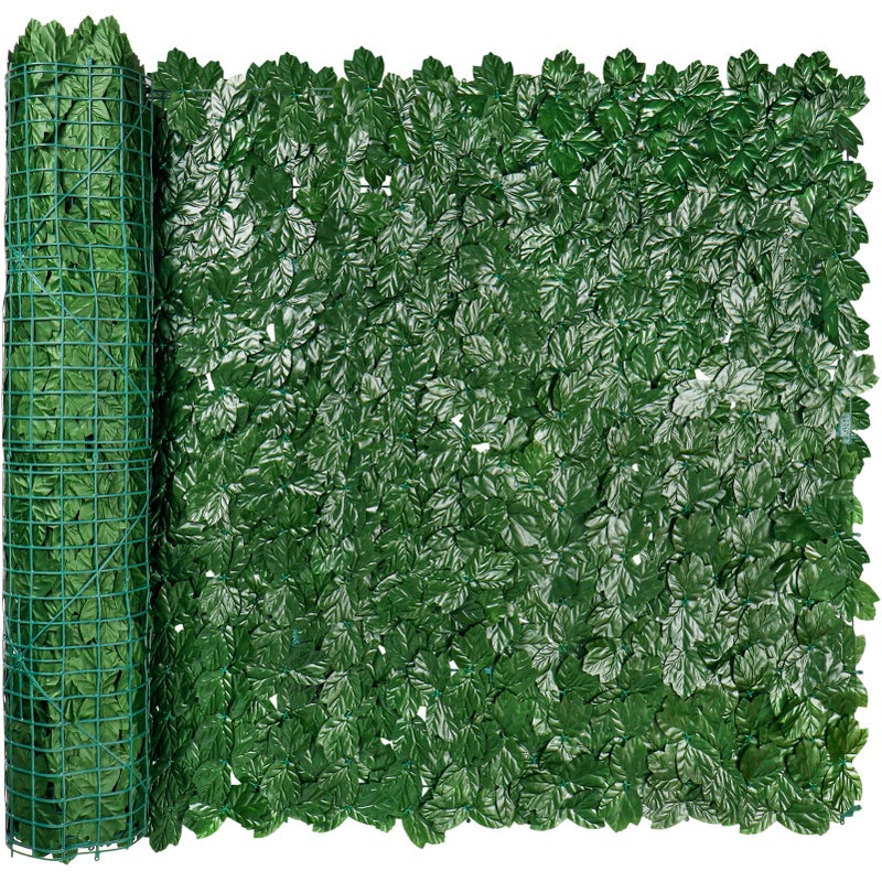iCover Artificial Ivy Privacy Screen for Fence, 39x118in Strengthened Joint Prevent Leaves Falling Off, Faux Hedge Panels Greenery Vines, Decorative Fences for Outdoor Garden - Image 1
